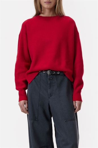 Closed, cropped crew neck, Chili Pepper Red